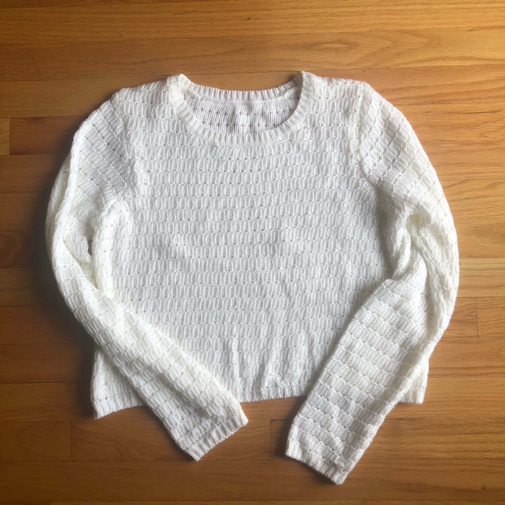 White knit sweater